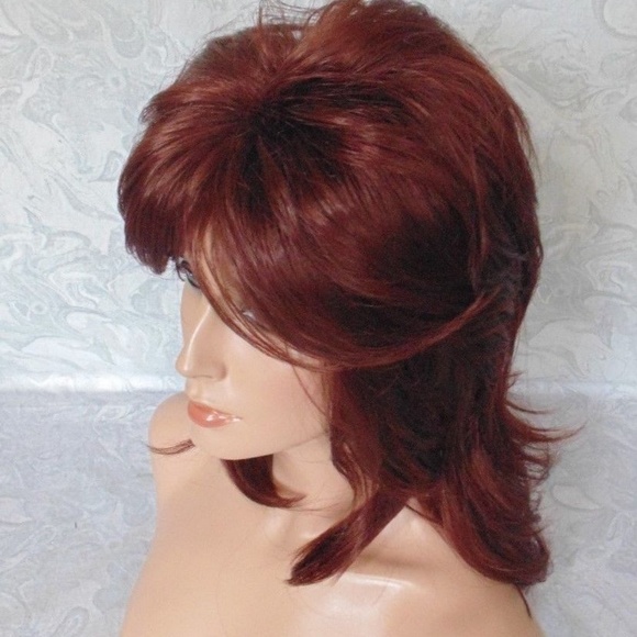 Long Soft Fluffy Layered Auburn Full Synthetic Wig main image 8
